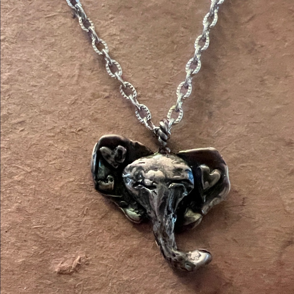 Silver Elephant Pendant Necklace
